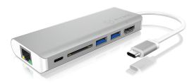 RaidSonic Technology IcyBox Stacja Dokująca USB Type-C dla laptopów, 2xUSB 3.0, 1xRJ45, 1xUSB Type-C