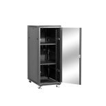 Linkbasic szafa stojąca rack 19'' 32U 600x800mm czarna (drzwi przednie szklane)