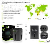 Green Cell Adapter wtyku zasilania Europa Ameryka UK Australia + USB