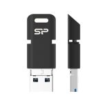 Silicon-Power Pamięć USB OTG Mobile C50 32GB, USB 3.1+micro USB+Type C, Czarna