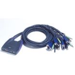 Aten CS64US 4-Port USB KVM Switch, Speaker Support, 0.9/1.2m cables