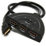 Gembird Przełącznik HDMI 3->1 z wbudowanym kablem