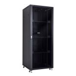 Linkbasic szafa stojąca rack 19'' 42U 800x800mm czarna (drzwi przednie szklane)