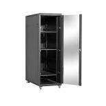 Linkbasic szafa stojąca rack 19'' 37U 600x1000mm czarna (drzwi przednie szklane)