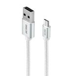 Acme Kabel USB 2.0 Acme CB2011S micro USB cable, w oplocie, 1m A/M - micro-USB B/M, 1m, srebrny