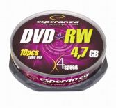 Esperanza 1022 - DVD+RW [ cake box 10 , 4.7GB , 4x ]