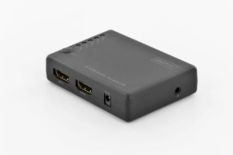 Digitus Mini Przełącznik/Switch HDMI 4-portowy, 4096x2160p 4K UHD 3D, HDCP1.4, z pilotem