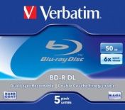 Verbatim BluRay BD-R Dual Layer [ jewel case 5 , 50GB , 6x , Scratchguard Plus ]