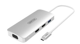 Unitek Hub Power Delivery USBTyp-C+ 1x USB 3.0, 2x HDMI, 1x VGA; Y-9116