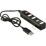 YENKEE Hub 4x USB 2.0 YHB 4002BK czarny, przełącznik, Plug&Play