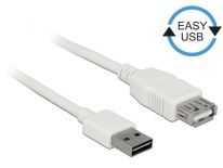 DeLOCK Kabel USB AM-AF 2.0 0.5m Easy-USB Biały