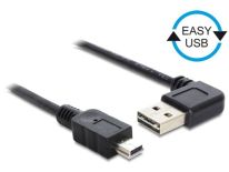 DeLOCK Kabel USB Mini AM-BM 2.0 0.5m Czarny Kątowy Lewo/Prawo USB-A Easy-USB