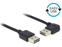 DeLOCK Kabel USB AM-AM 2.0 0.5m Czarny Kątowy Lewo/Prawo USB-A Easy-USB