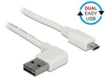 DeLOCK Kabel USB Micro AM-BM 2.0 2m Biały Kątowy Left/Right USB-A Dual Easy-USB