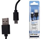 Whitenergy Kabel micro USB transfer ładowanie, 100 cm, ferryt, czarny