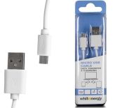 Whitenergy Kabel do przesyłu danych USB micro USB 30cm, biały