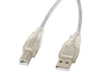 Lanberg kabel USB 2.0 AM-BM transparentny 1.8m