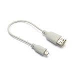 G&BL Kabel OTG adapter Micro USB męski/ USB żeński w miękkim oplocie biały 0.2m blister