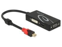 DeLOCK Adapter mini Displayport 1.2 męski->VGA/HDMI/DVI żeński 4K pasywne czarny