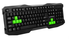 Esperanza EGK101G ROOK - Klawiatura GAMING USB - CZARNO-ZIELONA