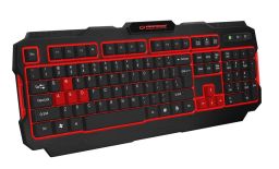 Esperanza EGK202R SHADOW - Klawiatura GAMING PODŚWIETLANA USB - CZARNO-CZERWONA