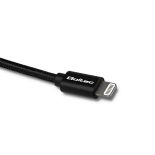 Qoltec Kabel Lightning / USB , MFI Orginalny , Wzmocniony , 1.5m , Czarny