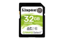 Kingston 32GB SDHC Canvas Select 80R CL10 UHS-I