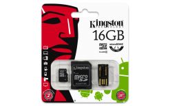 Kingston Karta pamięci Micro SDHC 16GB Class 4 + czytnik USB2.0 + SD Adapter