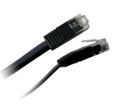 Gembird patchcord RJ45, osłonka zalewana, kat. 6, UTP, płaski, 0.25m, czarny