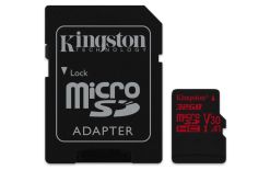 Kingston microSDHC Canvas React 32GB 100R/70W U3 UHS-I V30 A1 Card + SD Adptr