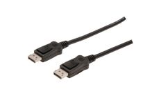 Assmann Kabel DisplayPort 1.2 4K UHD z zatrzaskami Typ DP/DP M/M czarny 1,8m