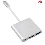 Maclean MCTV-840 Adapter USB-C - HDMI / USB 3.0 / USB-C metalowa obudowa 4K OTG