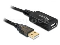 Delock przedłużacz USB 2.0 aktywny 20m (czarny, AM-AF)