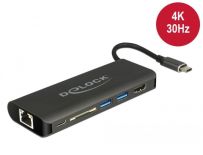 DeLOCK replikator portów USB Typ-C ->HDMI, Gigabit LAN, +hub 2x USB z PD