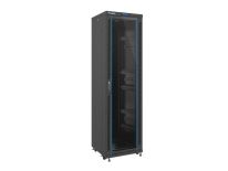 Lanberg szafa stojąca rack 19'' 42U/600x600mm czarna, szklane LCD; flat pack