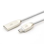 TB Kabel USB-Micro USB 1m metalowy srebrny