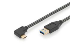 ednet Kabel USB 3.1 Gen.2 SuperSpeed+ 10Gbps Typ USB C 90°/A M/M kątowy czarny 1m