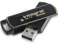 Integral flashdrive 64GB AES-256 bit SecureLock 360 secure USB3.0