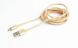 Gembird kabel micro USB 2.0 AM-MBM5P 1.8M oplot,wtyki w osłonie metalowej,złoty