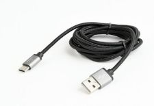 Gembird kabel USB 2.0 AM-USB TYPE-C(M) oplot,wtyki w osłonie metalowej,1.8m,czar