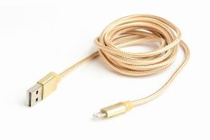 Gembird kabel USB do 8-pin, oplot, wtyki w osłonie metalowej, 1.8m, złoty