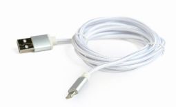 Gembird kabel USB do 8-pin, oplot, wtyki w osłonie metalowej, 1.8m,srebrny