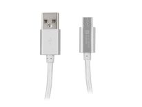 NATEC Extreme Media kabel microUSB - USB 2.0 (M), 1m, srebrny, nylonowy oplot