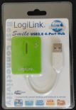 LogiLink hub USB 4-portowy ''smile'' (zielony)