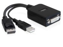 Delock Adapter Displayport męski > DVI-I 24+5 żeński aktywny 23 cm