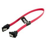 4World Kabel HDD , SATA 3 , 30cm , kątowy prawy zatrzask , czerwony