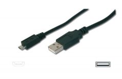 Assmann Kabel USB 2.0 HighSpeed Typ USB A/microB M/M czarny 1,8m