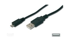 Assmann Kabel połączeniowy USB 2.0 HighSpeed Typ USB A/microUSB B M/M czarny 1m