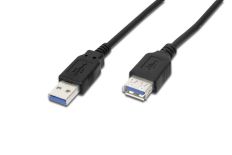 Assmann Kabel przedłużający USB 3.0 SuperSpeed Typ USB A/USB A M/Ż czarny 1,8m