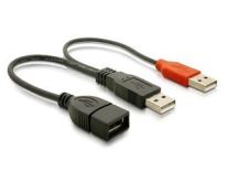 DeLOCK Przedłużacz USB 2xAM -> AF 2.0, czarny